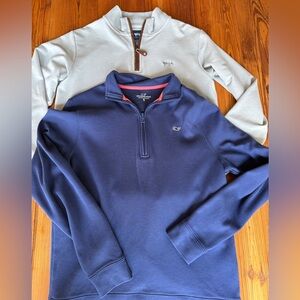 Vineyard Vines Youth XL Quarter Zip Pullover Navy, Gray Quarter Zip Youth XL